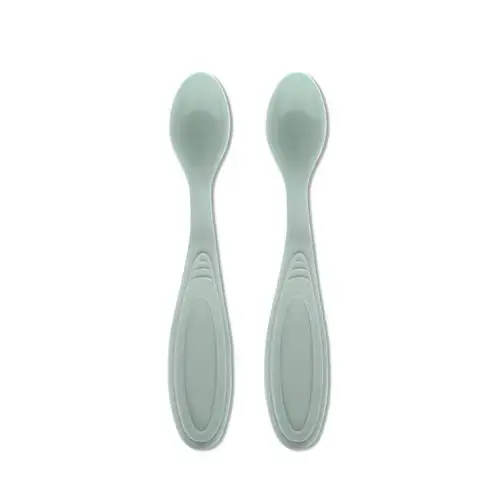 Set de 2 lingurite Lorelli My Friend, margine rotunjita, 6 luni+, Verde