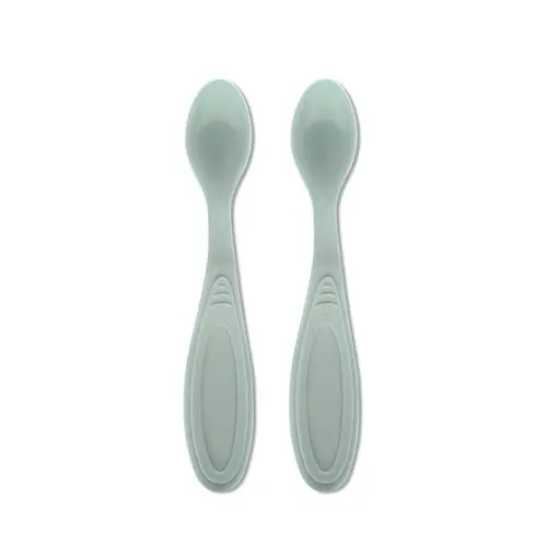 Set de 2 lingurite Lorelli My Friend, margine rotunjita, 6 luni+, Verde
