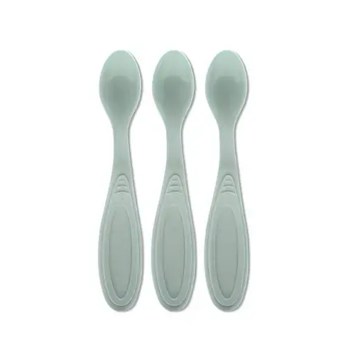 Set de 3 lingurite Lorelli My Friend, margine rotunjita, 6 luni+,  Verde
