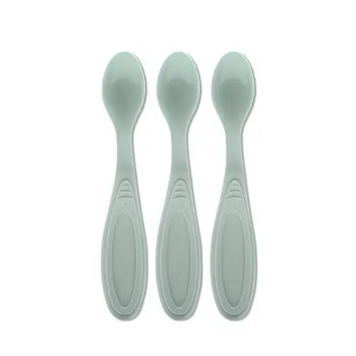 Set de 3 lingurite Lorelli My Friend, margine rotunjita, 6 luni+,  Verde