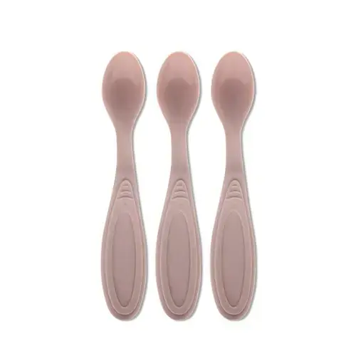 Set de 3 lingurite Lorelli My Friend, margine rotunjita, 6 luni+, Roz