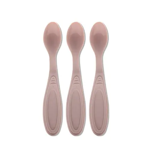 Set de 3 lingurite Lorelli My Friend, margine rotunjita, 6 luni+, Roz