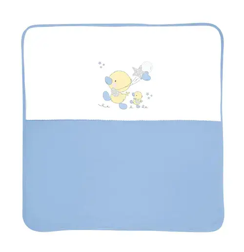 Patura bumbac bebe Lorelli Za Za, 90x90 cm, Albastru