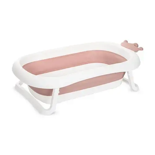 Cadita pliabila pentru bebelusi Lorelli Royal, 83 cm, cu dop de scurgere, Roz