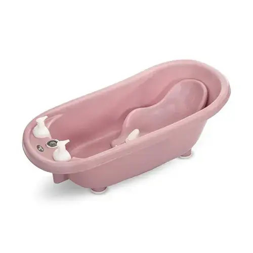 Set cada 88 cm Lorelli Nordic Pink, cu termometru, reductor si accesorii, Roz