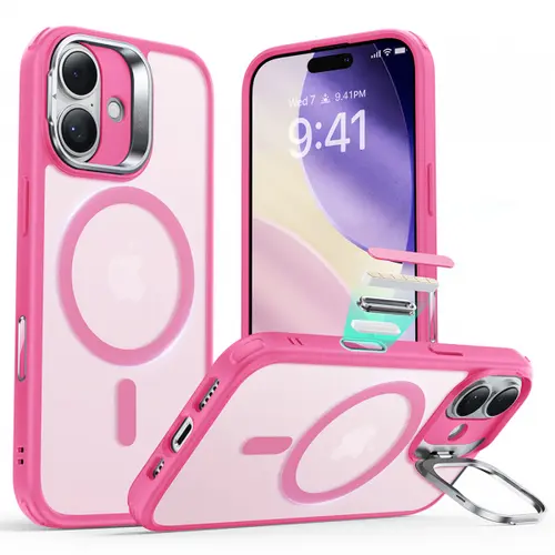 Husa MagSafe pentru Apple iPhone 17, ESR, Classic Hybrid Kickstand, Roz