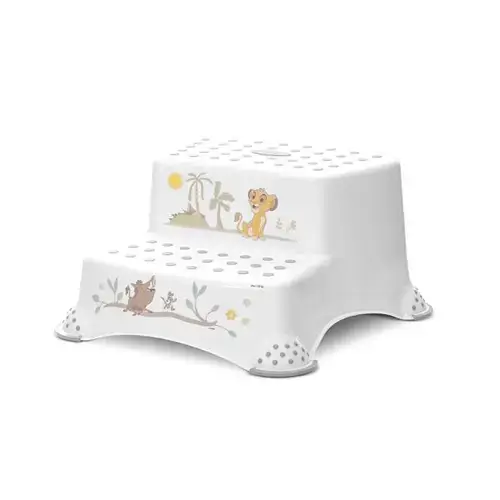 Inaltator dublu pentru baie Lorelli Disney Royal Lion, antiderapant, Alb