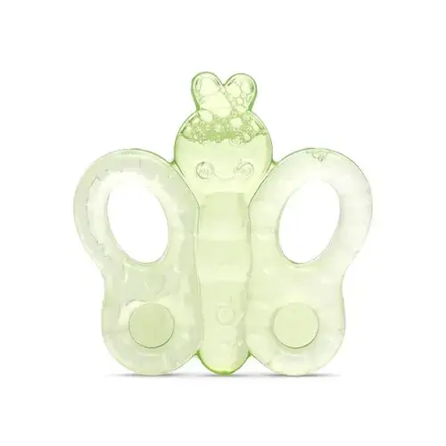 Jucarie de dentitie bebelusi Lorelli Butterfly, refrigeranta, 3 luni+,  Verde
