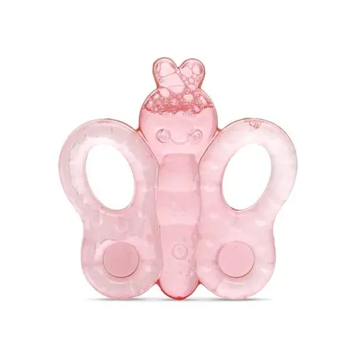 Jucarie de dentitie bebelusi Lorelli Butterfly, refrigeranta, 3 luni+, Roz