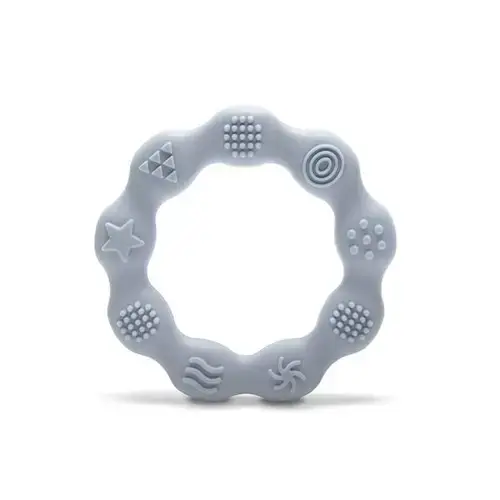 Jucarie de dentitie din silicon Lorelli Ring,, 0 luni+, Gri