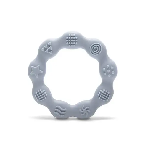 Jucarie de dentitie din silicon Lorelli Ring,, 0 luni+, Gri