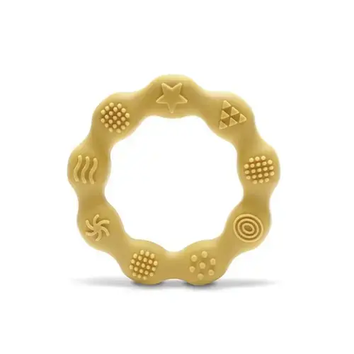 Jucarie de dentitie din silicon Lorelli Ring, 0 luni+, Galben