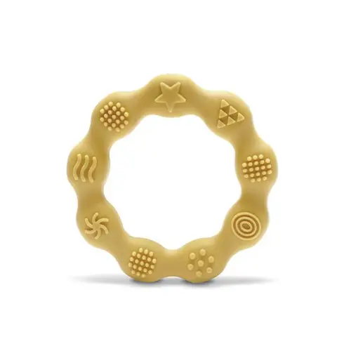 Jucarie de dentitie din silicon Lorelli Ring, 0 luni+, Galben