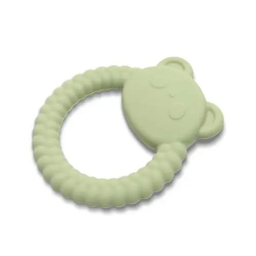 Jucarie de dentitie din silicon Lorelli Panda, 0 luni+, Verde