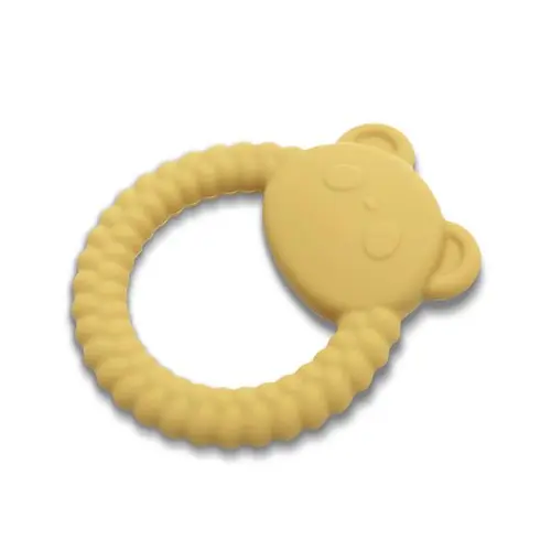 Jucarie de dentitie din silicon Lorelli Panda, 0 luni+, Galben