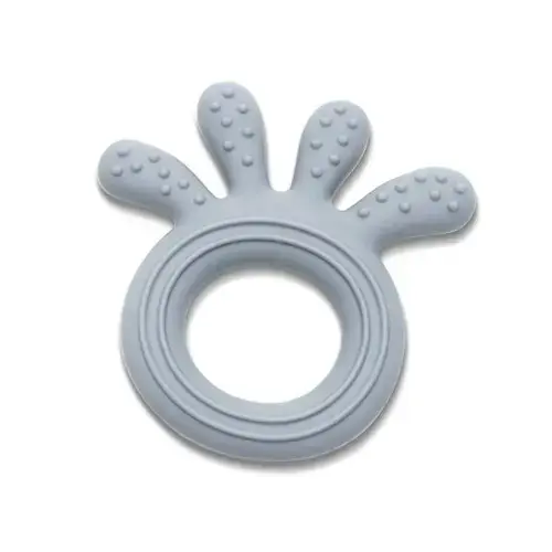 Jucarie de dentitie din silicon Lorelli Octopus, 0 luni+, Gri