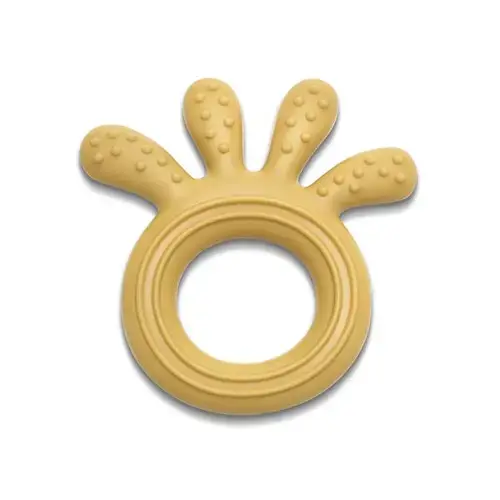 Jucarie de dentitie din silicon Lorelli Octopus, 0 luni+, Galben