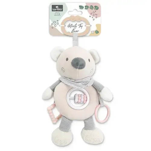 Jucarie de plus Lorelli Ursulet beige, de activitate,  24 cm, 0 luni+