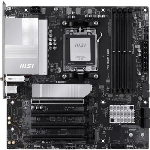 Placa de baza MSI PRO B850M-P WIFI, AMD B850, AM5, DDR5, mATX