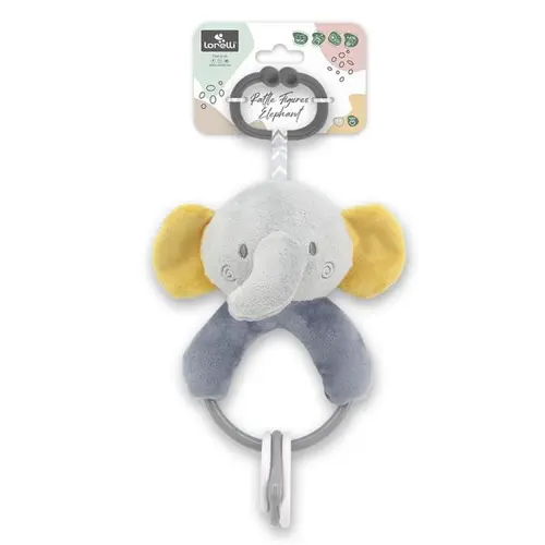 Jucarie de plus Lorelli Elefant, 20 cm, cu forme geometrice zornaitoare, 0 luni+