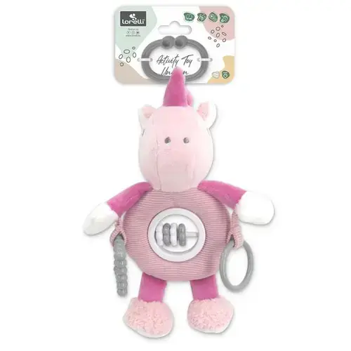 Jucarie de plus Lorelli Unicorn, de activitate, 24 cm, 0 luni+