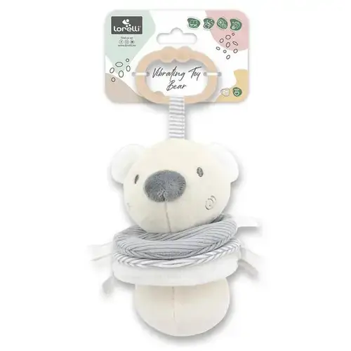 Jucarie de plus Lorelli Ursulet, 16 cm, cu vibratie, zornaitoare, 0 luni+
