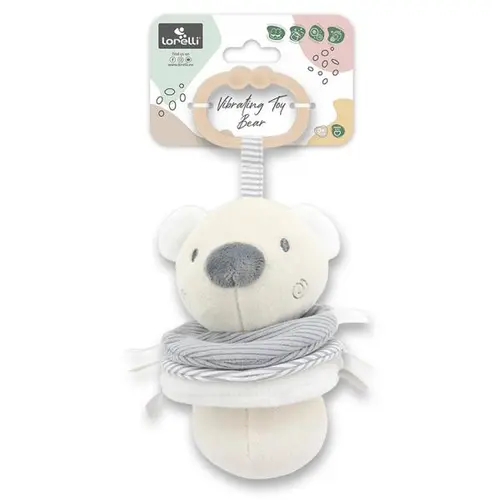 Jucarie de plus Lorelli Ursulet, 16 cm, cu vibratie, zornaitoare, 0 luni+