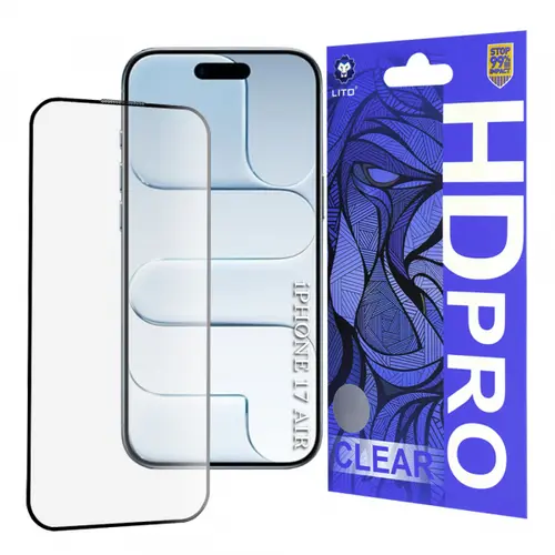 Folie de protectie Ecran Lito HD Pro Clear pentru Apple iPhone Air, Sticla Securizata, Full Glue