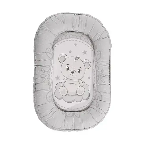 Baby Nest Lorelli, 92 x 58 cm, bumbac ranforce, Gri