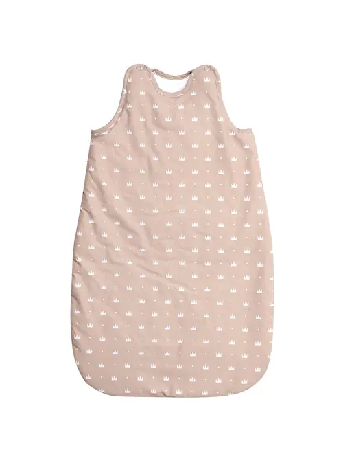 Sac de dormit de vara Lorelli Crowns Latte, 85 cm, bumbac ranforce, Crem