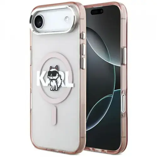 Husa MagSafe pentru Apple iPhone Air, Karl Lagerfeld, IML Sketch Logo Choupette, Roz