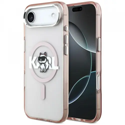 Husa MagSafe pentru Apple iPhone Air, Karl Lagerfeld, IML Sketch Logo Choupette, Roz