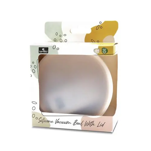 Bol de hranire cu capac Lorelli, din silicon natural, cu ventuza, 6 luni+, Galben
