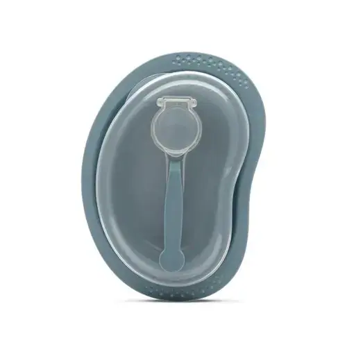 Set de hranire 3 piese Lorelli, contine farfurie, castron cu capac, lingurita, 6 luni+, Albastru