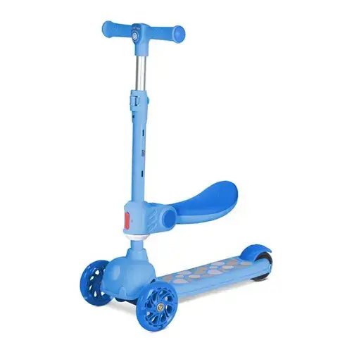 Trotineta Lorelli Jetster Plus, 3 ani+, pana la 20 kg, scaun pliabil si reglabil 4 pozitii, roti PU cu luminite, Albastru