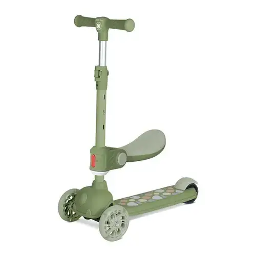 Trotineta Lorelli Jetster Plus, 3 ani+, pana la 20 kg, scaun pliabil si reglabil 4 pozitii, roti PU cu luminite, Verde
