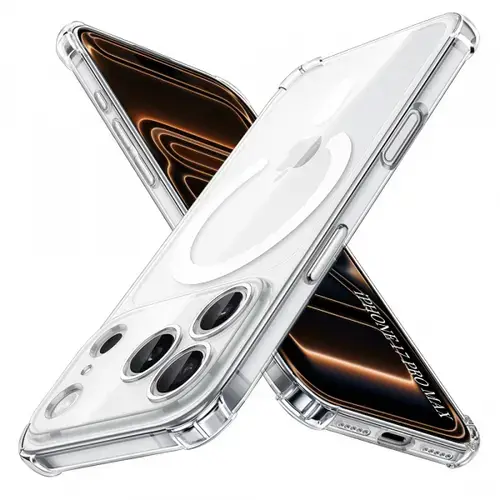 Husa MagSafe pentru Apple iPhone 17 Pro Max, Techsuit, Shockproof, Transparenta