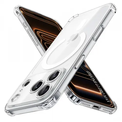 Husa MagSafe pentru Apple iPhone 17 Pro Max, Techsuit, Shockproof, Transparenta