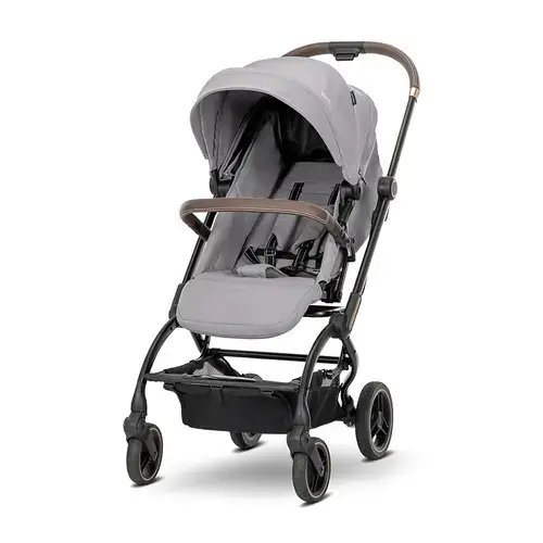 Carucior pentru nou-nascut Lorelli Makaya, cu scaun rotativ 360 grade, cadru din aluminiu, pana la 22 kg, Gri