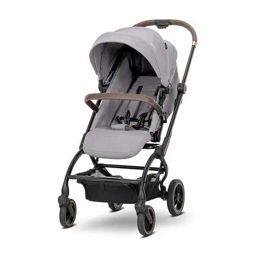 Carucior pentru nou-nascut Lorelli Makaya, cu scaun rotativ 360 grade, cadru din aluminiu, pana la 22 kg, Gri