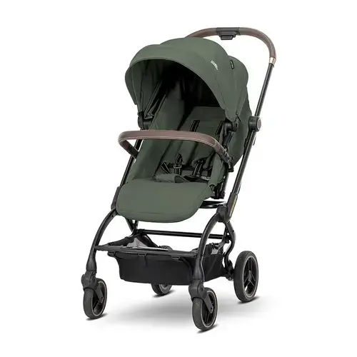 Carucior pentru nou-nascut Lorelli Makaya, cu scaun rotativ 360 grade, cadru din aluminiu, pana la 22 kg, Verde