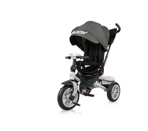 Tricicleta multifunctionala 4in1 Lorelli Speedy Air, roti cu camera, scaun rotativ, Negru