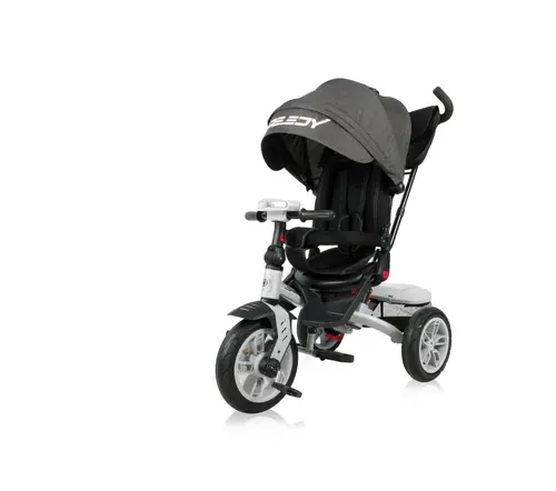 Tricicleta multifunctionala 4in1 Lorelli Speedy Air, roti cu camera, scaun rotativ, Negru