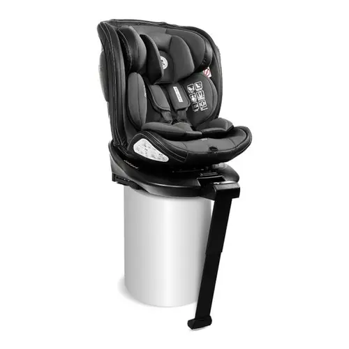 Scaun auto pentru copii Lorelli Estate, i-Size, Isofix, baza rotativa, picior de sprijin, 0 Luni-12 Ani, 40-150 cm, Gri