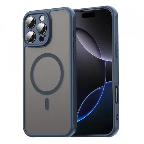 Husa MagSafe pentru Apple iPhone 16 Pro Max, Techsuit, HaloFrost II, Bleumarin