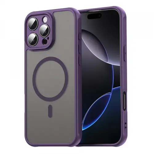 Husa MagSafe pentru Apple iPhone 16 Pro Max, Techsuit, HaloFrost II, Mov