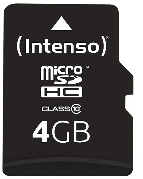 Card de memorie Intenso 3413450, microSDHC, 4GB, Clasa 10 + Adaptor SD