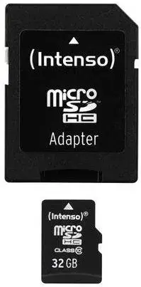 Card de memorie Intenso 3413480, microSDHC, 32GB, Clasa 10 + Adaptor SD