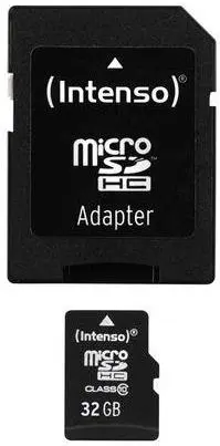 Card de memorie Intenso 3413480, microSDHC, 32GB, Clasa 10 + Adaptor SD