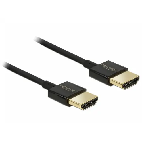 Cablu HDMI cu Ethernet T-T 3D, 1.5m, Slim Premium, Delock 84772